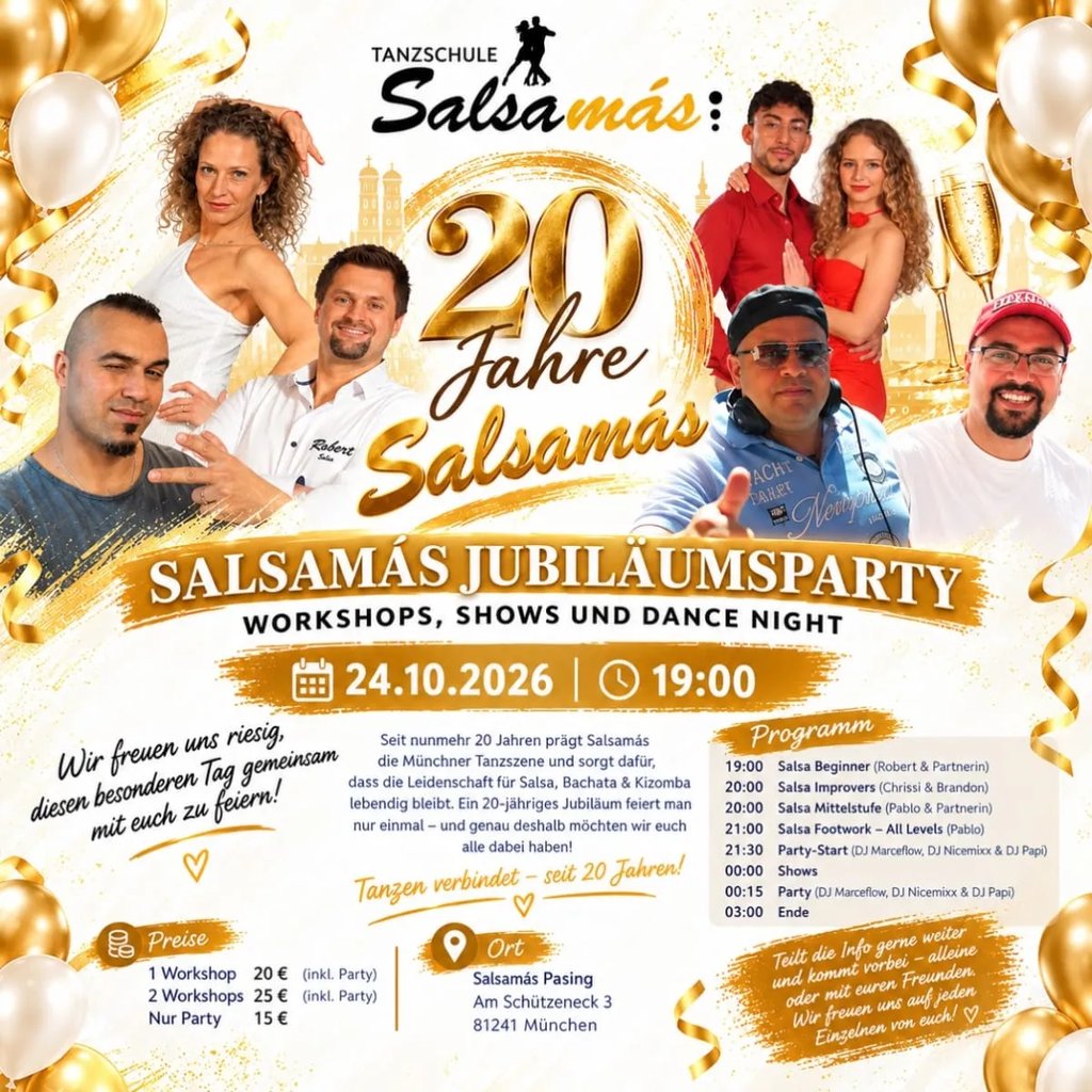Salsamás Jubiläumsparty – 20 Jahre Salsamás