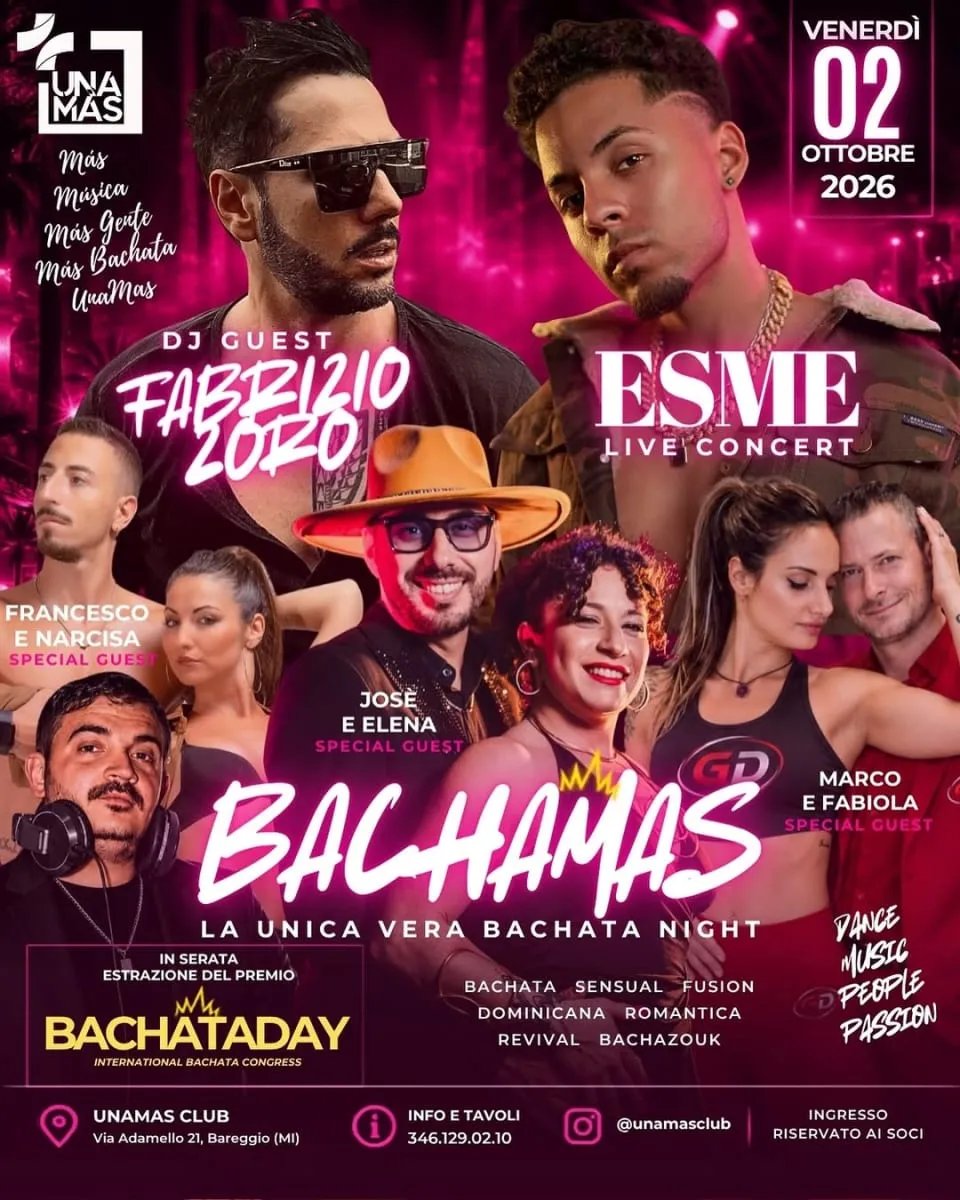 BACHAMAS – La Unica Vera Bachata Night
