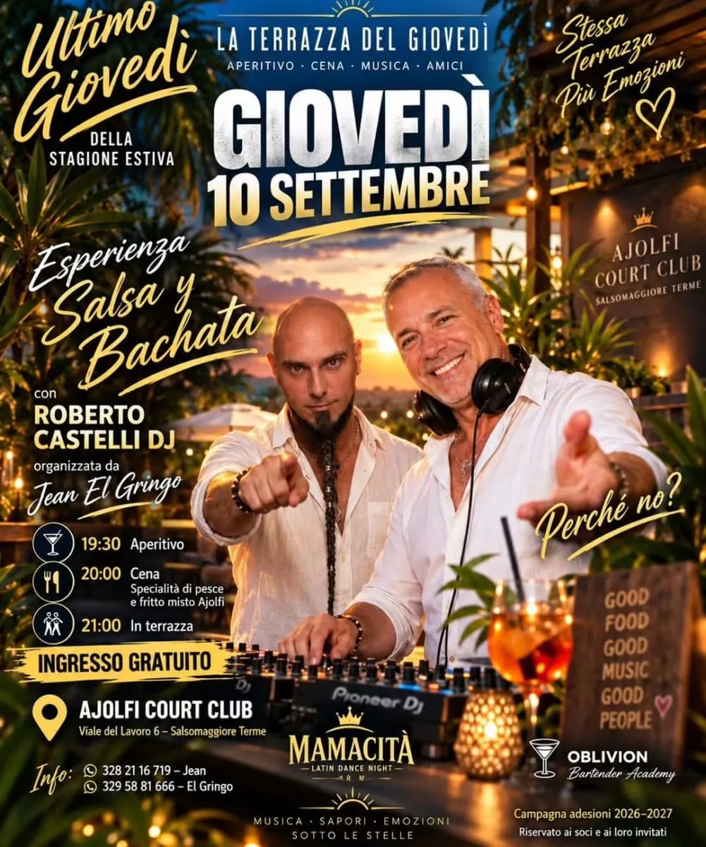 L’Ultimo Giovedì della Stagione Estiva – Esperienza Salsa y Bachata