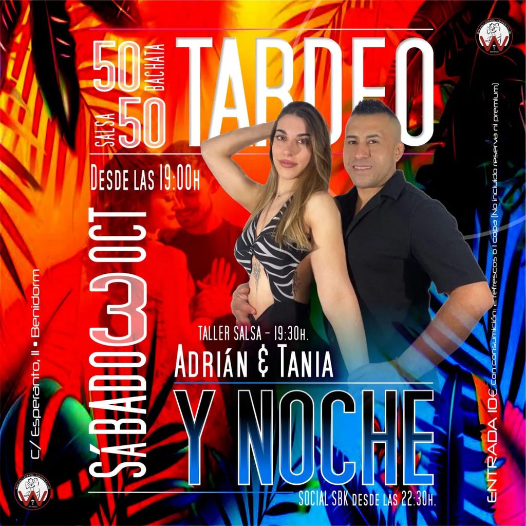 Salsa y Bachata 50/50 Tardeo y Noche