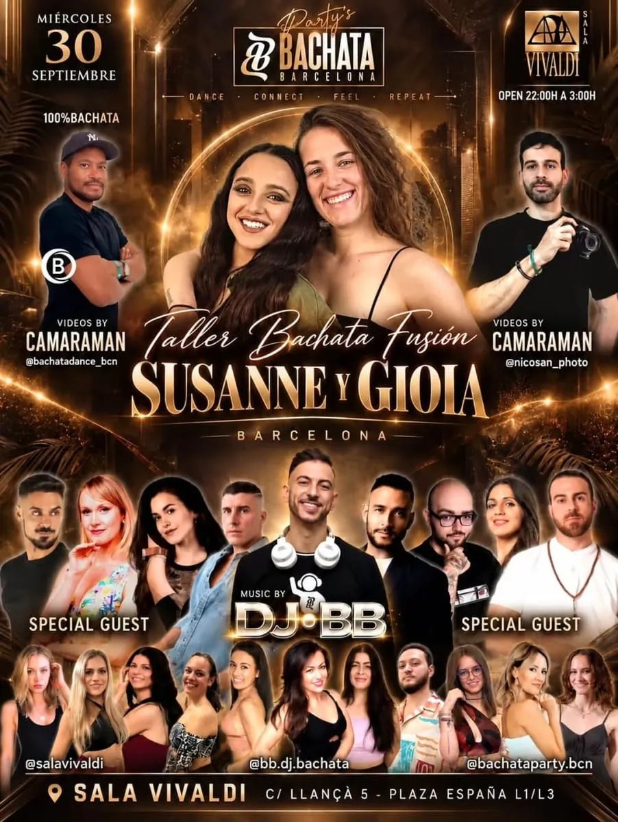 Bachata Barcelona Party – Taller Bachata Fusión Susanne y Gioia