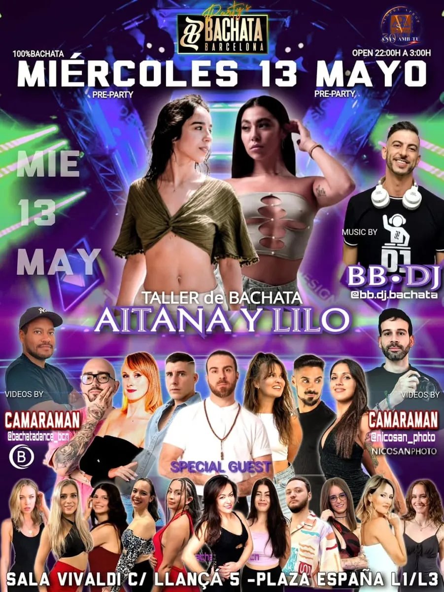 Bachata Barcelona Party's Pre-Party con Aitana y Lilo