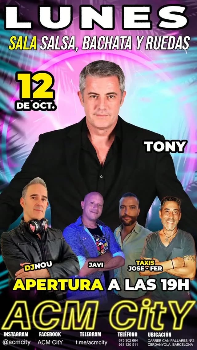 Lunes sala salsa, bachata y ruedas