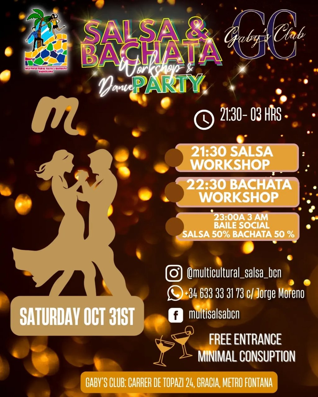 Salsa & bachata workshop & dance party
