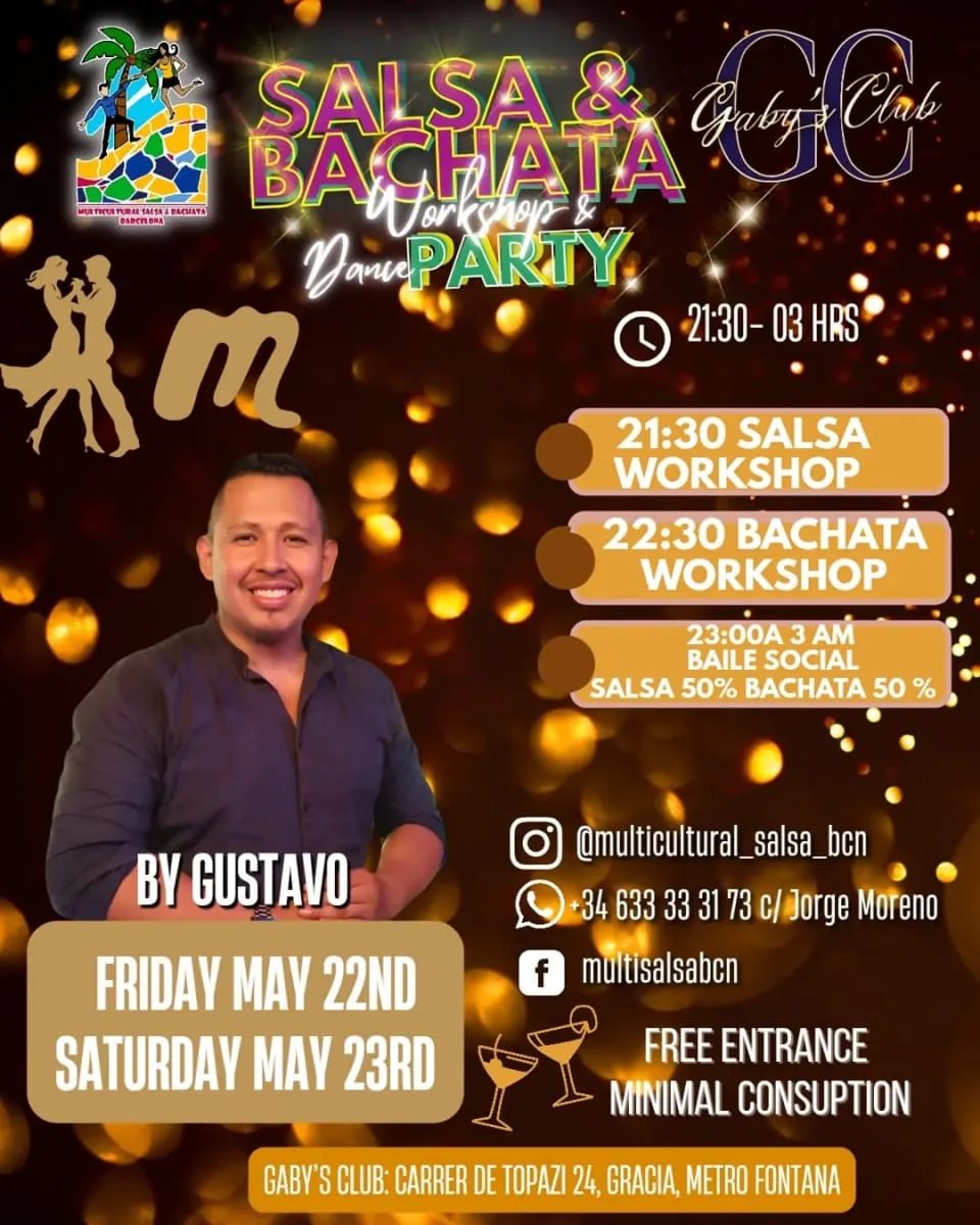 Salsa & Bachata Workshop & Dance Party by Gustavo