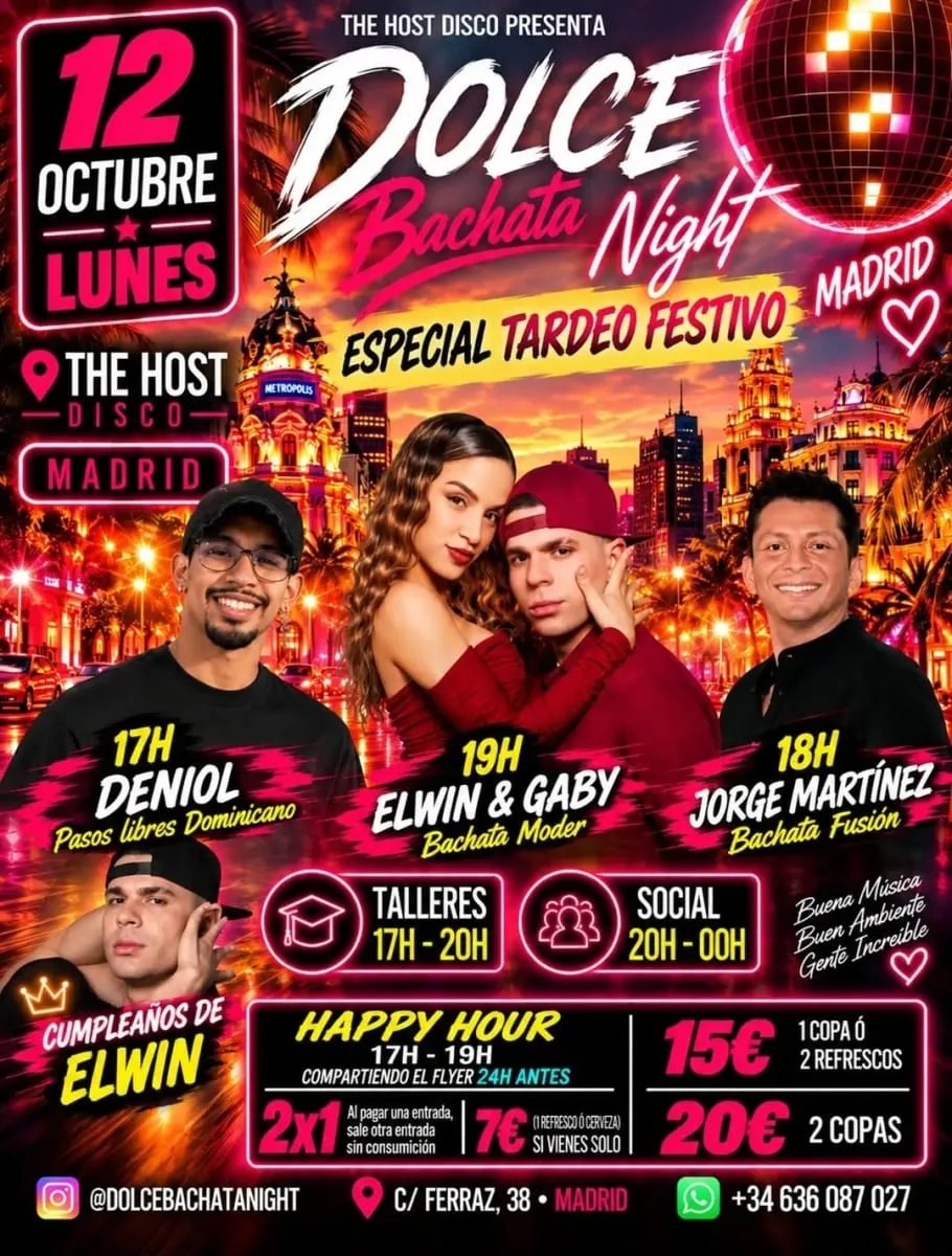Dolce Bachata Night – Especial tardeo festivo