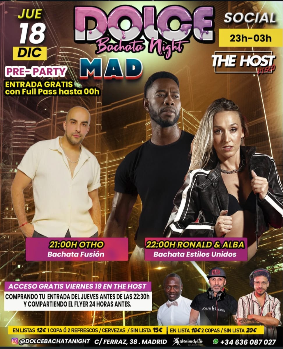 Dolce Bachata Night MAD Social Pre-Party