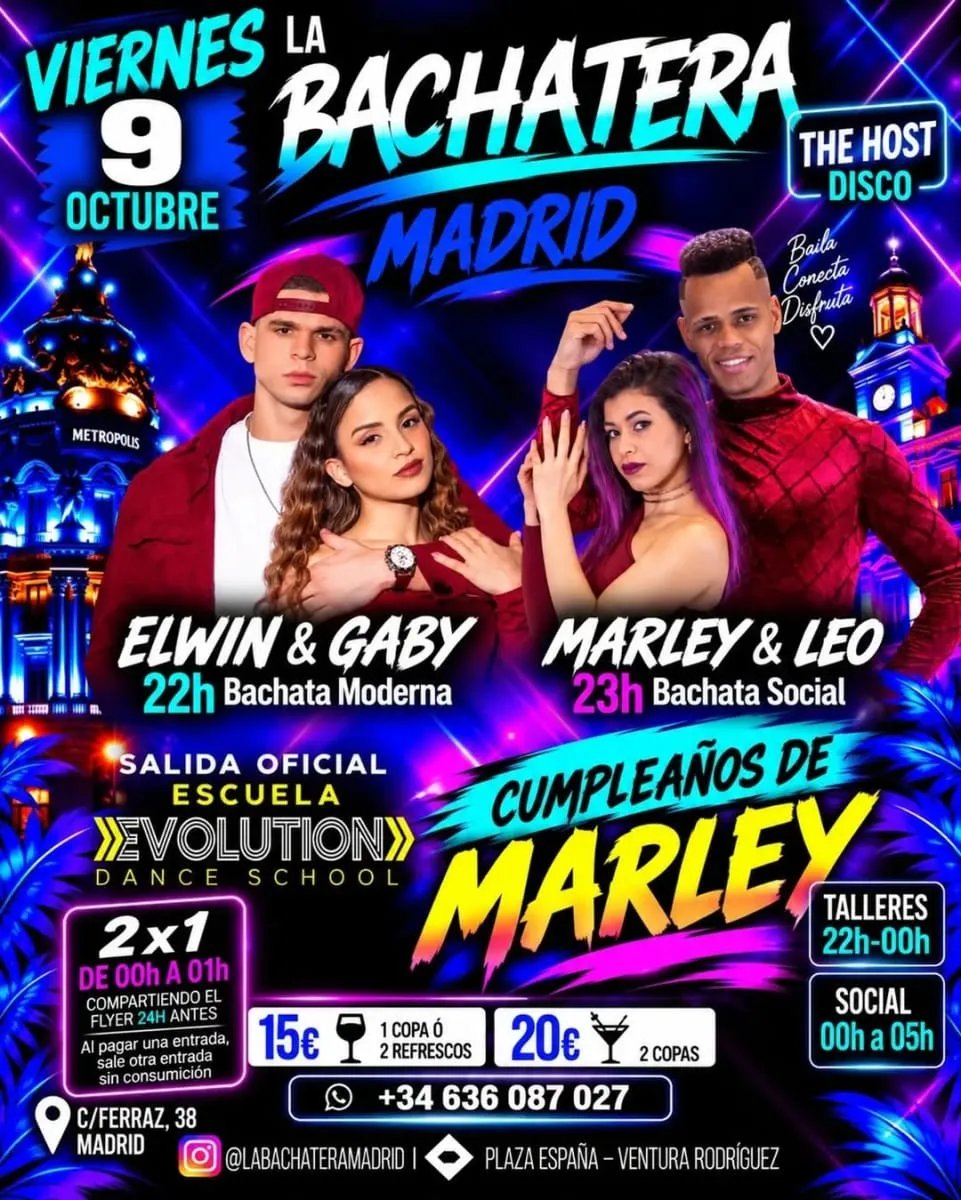 La Bachatera Madrid – Cumpleaños de Marley