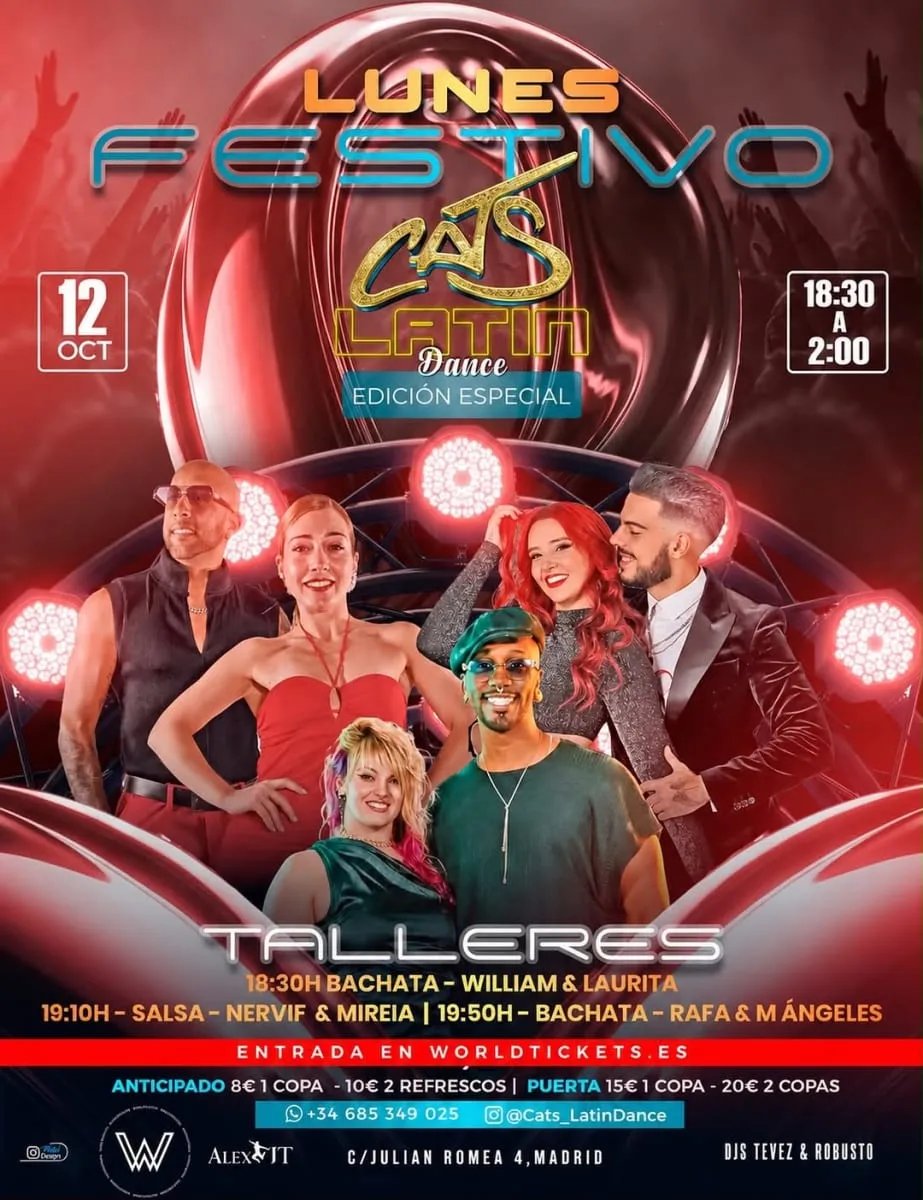 Lunes festivo Cats Latin Dance – Edición especial