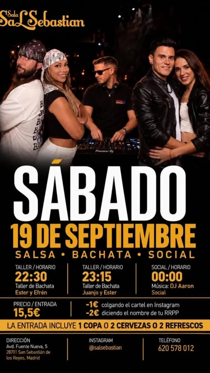 Sábado 19 de septiembre – salsa, bachata & social