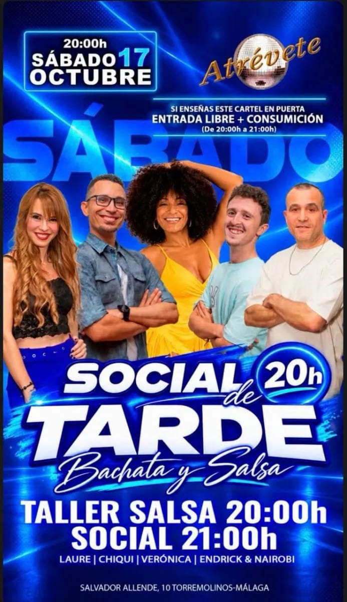 Social de tarde: Bachata y salsa