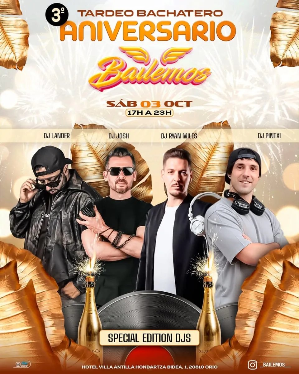 3.º Aniversario Tardeo Bachatero Bailemos