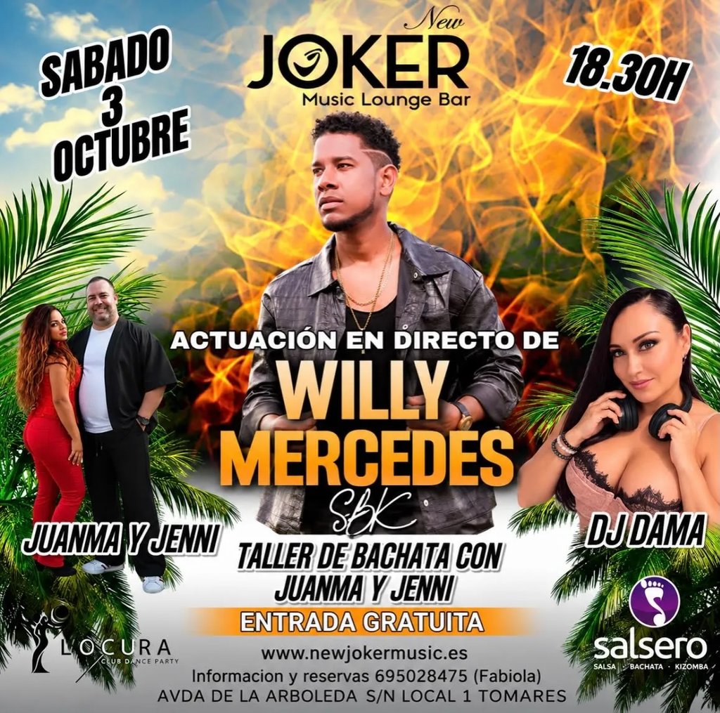 Fiesta de Bachata con Willy Mercedes, Juanma y Jenni