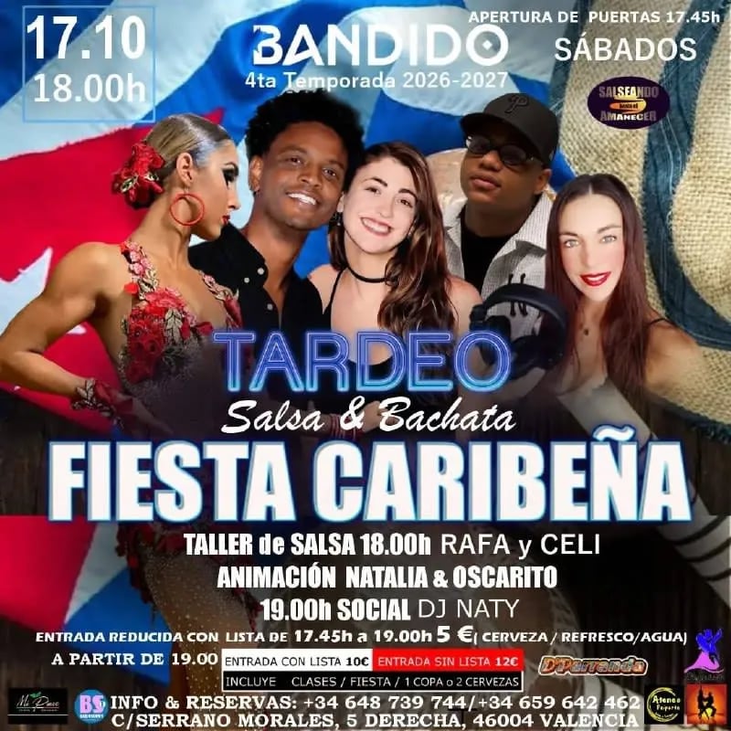 Fiesta Caribeña — Tardeo Salsa & Bachata