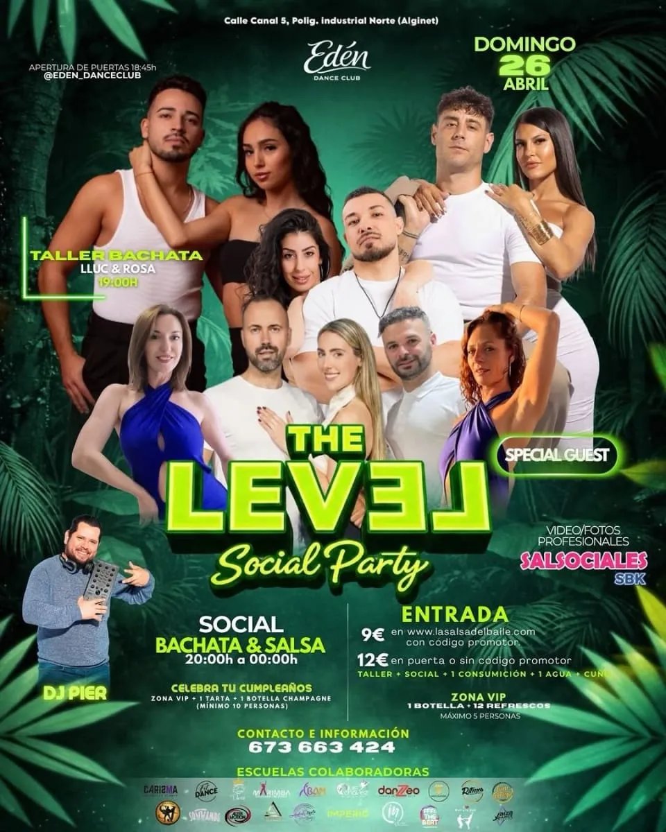Social Party The Level Social Party at Tropicana Alginet | Valencia (Sun, Apr 26)
