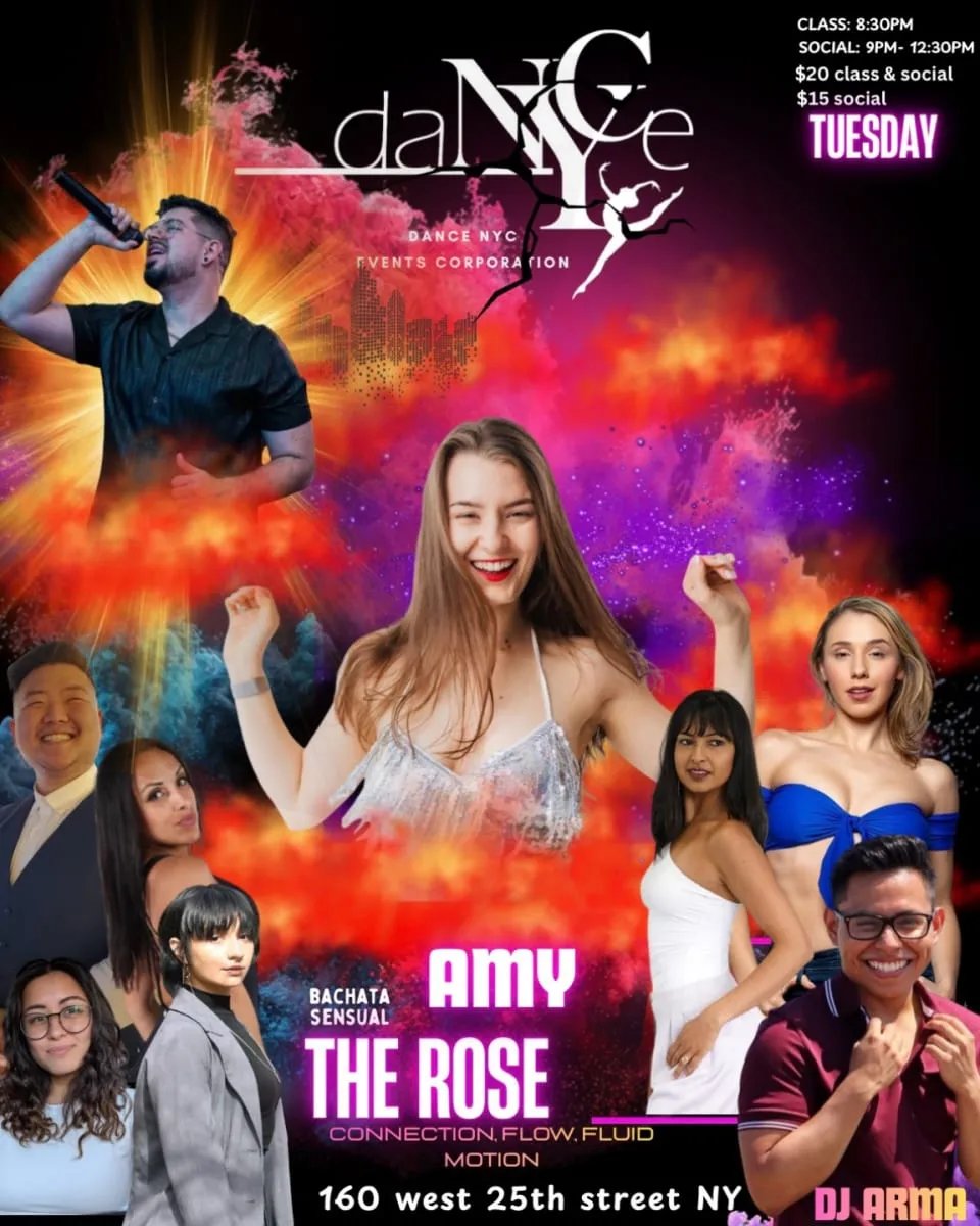 Dance NYC Tuesday Sensual Bachata with Amy The Rose