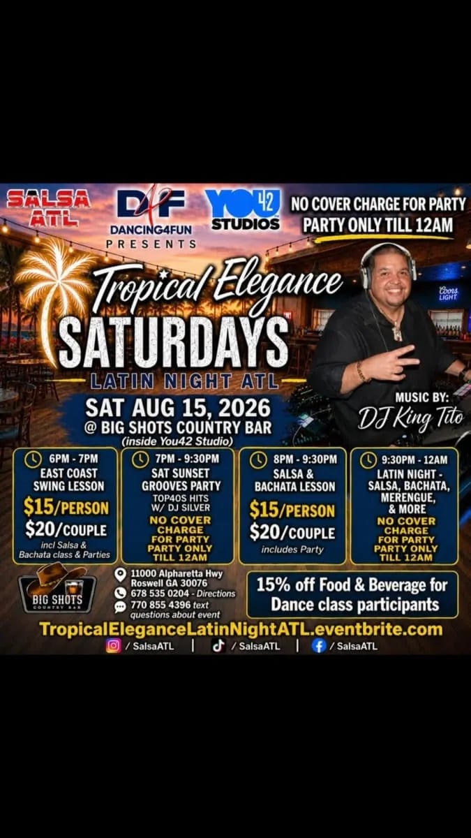 Tropical Elegance Saturdays – Latin Night ATL