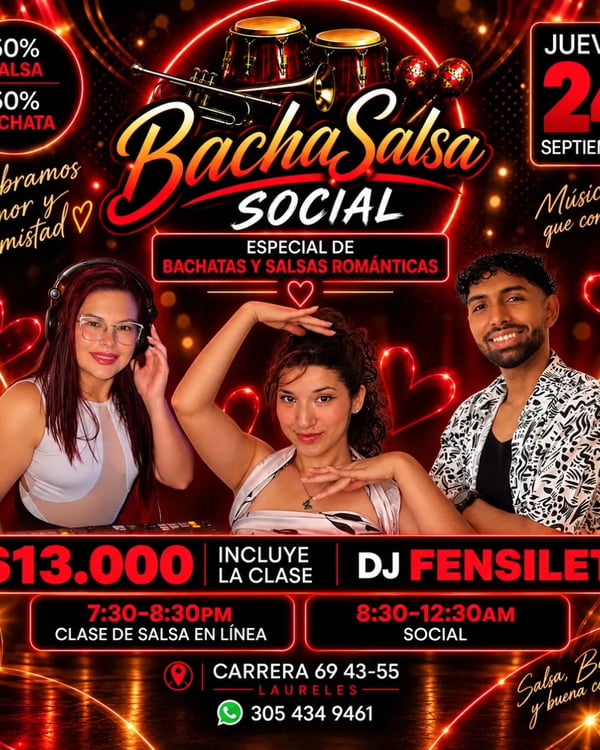 BachaSalsa social - Poster del evento