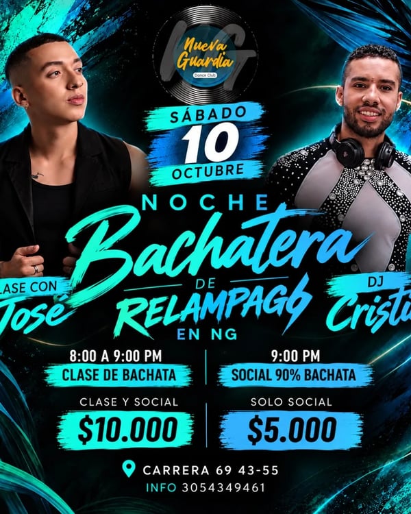Noche bachatera de relámpago en NG - Poster del evento