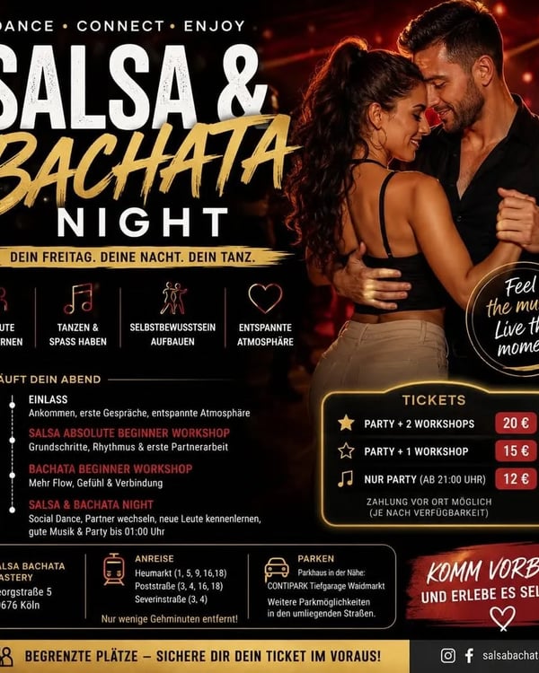 Salsa & Bachata Night - Poster del evento
