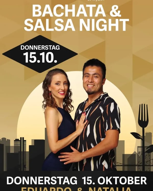Bachata & Salsa Night – Eduardo & Natalia Bachata Workshops - Event poster