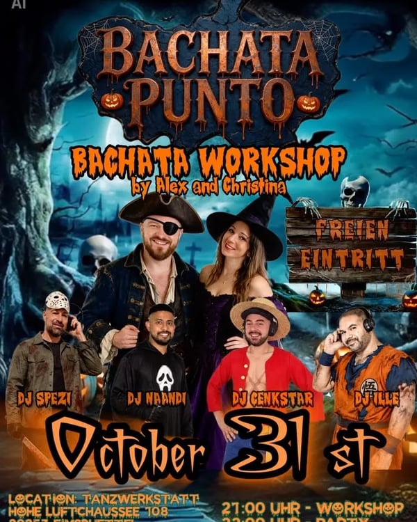 Bachata Punto Halloween Party - Event poster