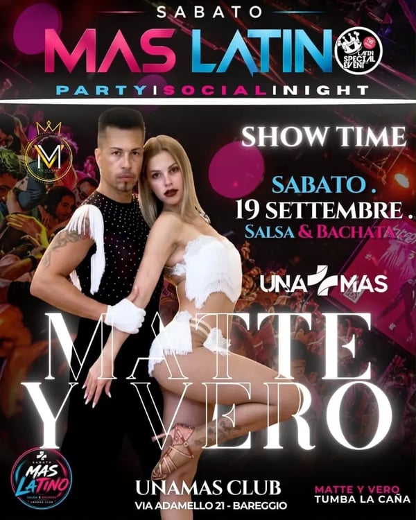 Mas Latino Party | Social | Night – Matty e Vero - Event poster