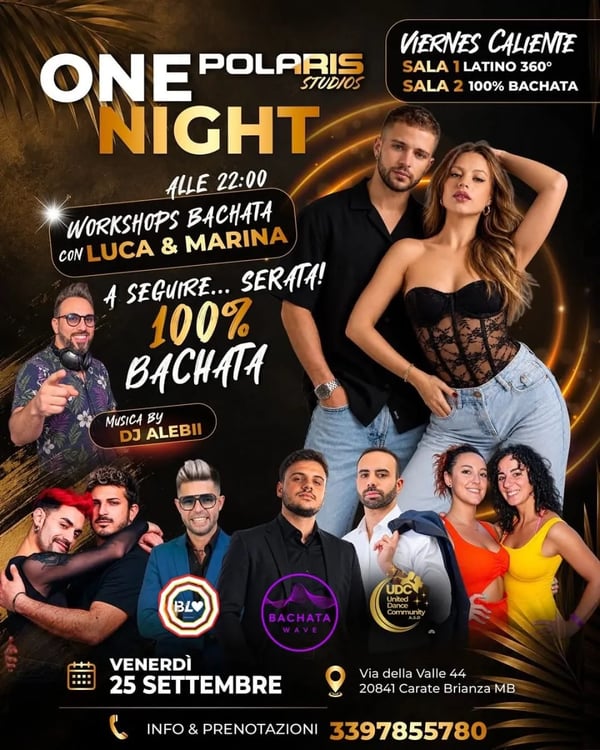 One Night 100% Bachata - Poster del evento