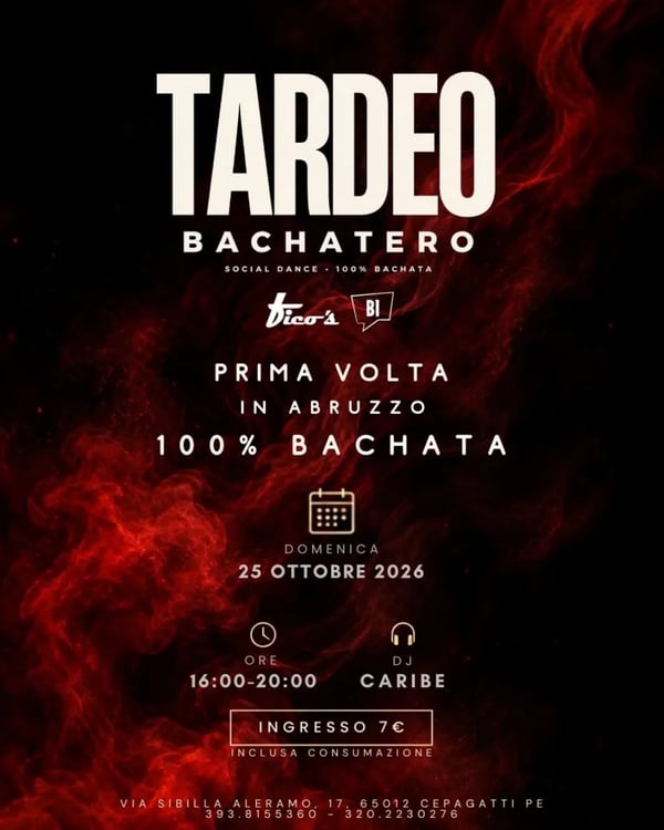 Tardeo bachatero - Poster del evento