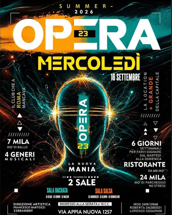 OPERA23 – La Nuova Mania - Poster del evento