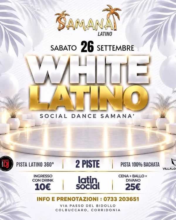 White Latino – Social Dance Samana - Poster del evento