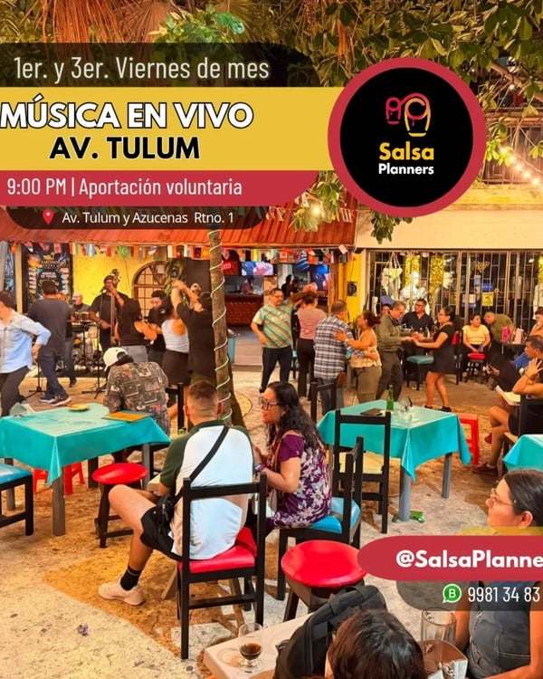 Música en vivo Av. Tulum - Poster del evento