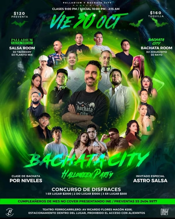Bachata City Halloween Party - Event poster