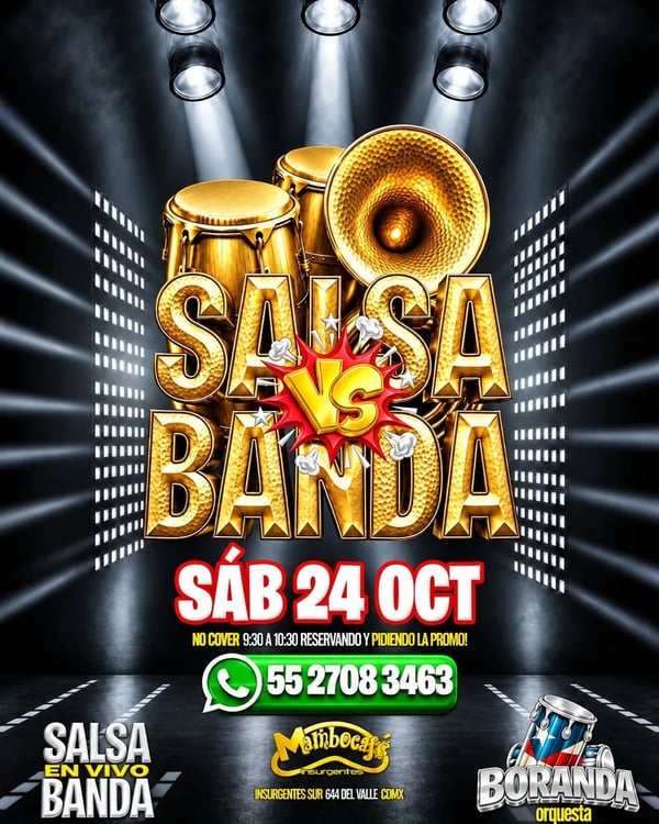 Salsa vs banda - Poster del evento