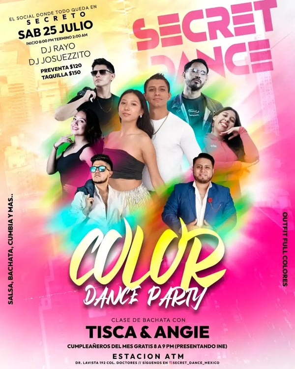 Secret Dance: Color Dance Party - Poster del evento