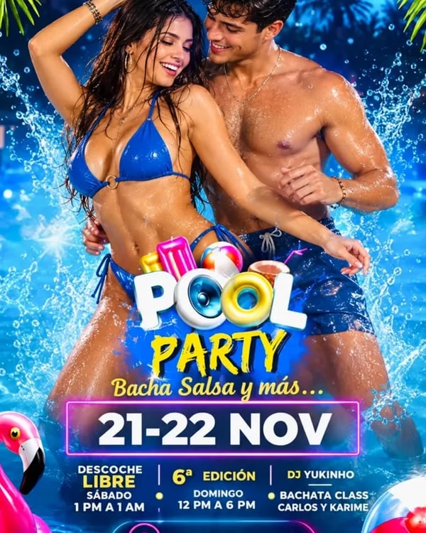 Pool Party Bacha Salsa y más - Poster del evento