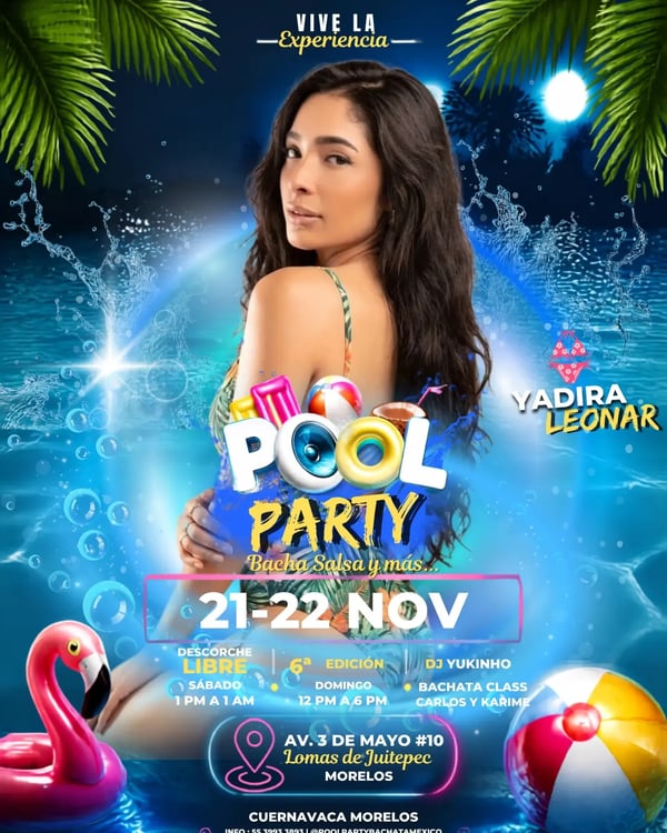 Pool party bacha salsa y más - Poster del evento