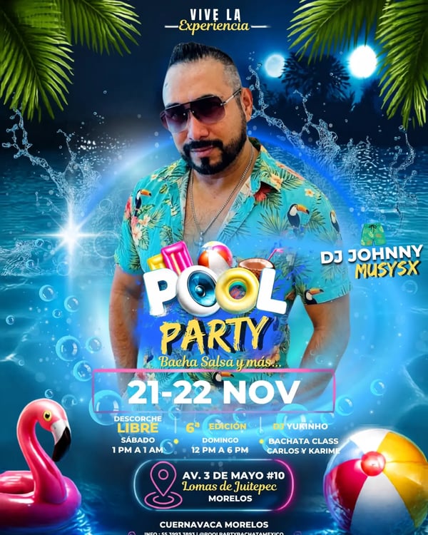 Pool party bacha salsa y más - Poster del evento