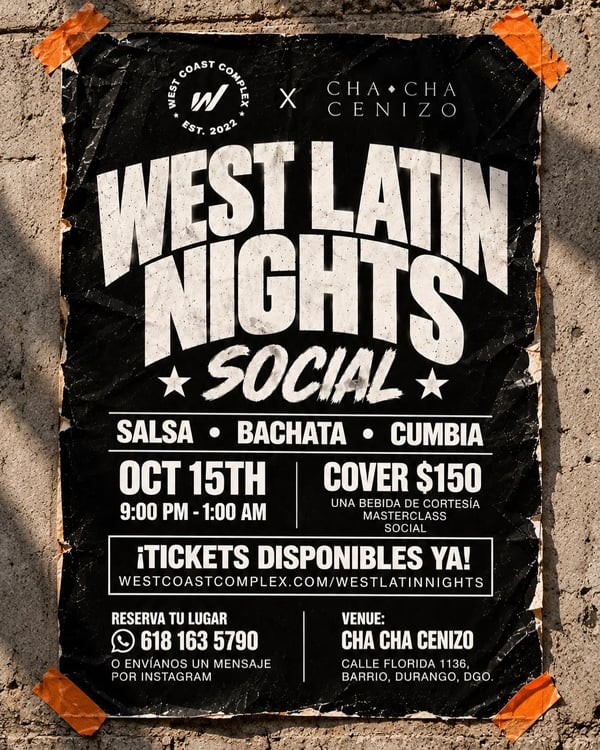 West Latin Nights Social - Poster del evento
