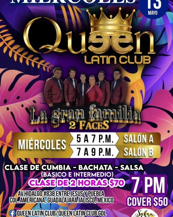 Noche de Música Tropical con La Gran Familia 2 Faces - Poster del evento