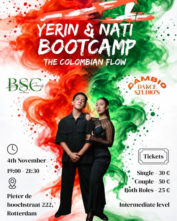 Yerin & Nati bootcamp the Colombian flow - Event poster
