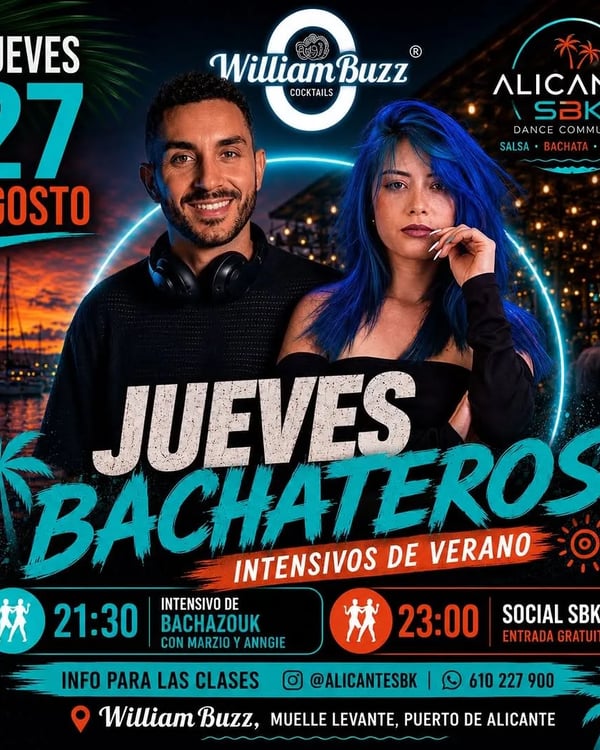 Jueves Bachateros – Intensivos de Verano - Poster del evento