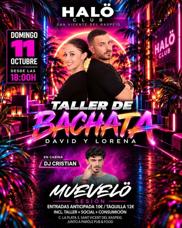 Taller de bachata David y Lorena – Sesión Muevelo - Poster del evento