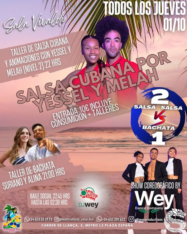 2 Salsa vs 1 Bachata - Poster del evento