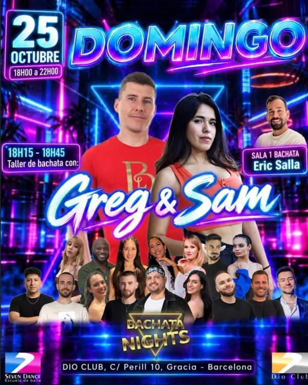 Bachata Nights – Greg & Sam - Event poster