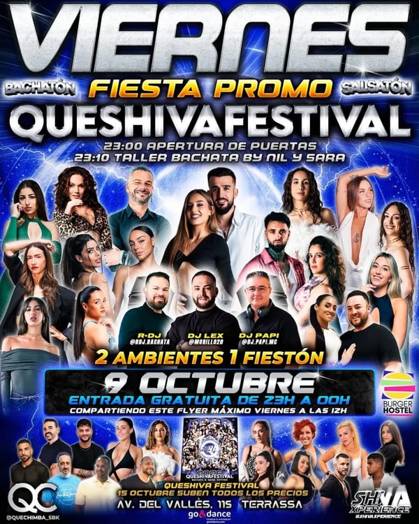 Fiesta promo QUESHIVAFESTIVAL - Poster del evento