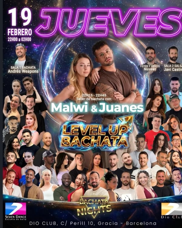 Level Up Bachata - Bachata Nights (Jueves) - Poster del evento