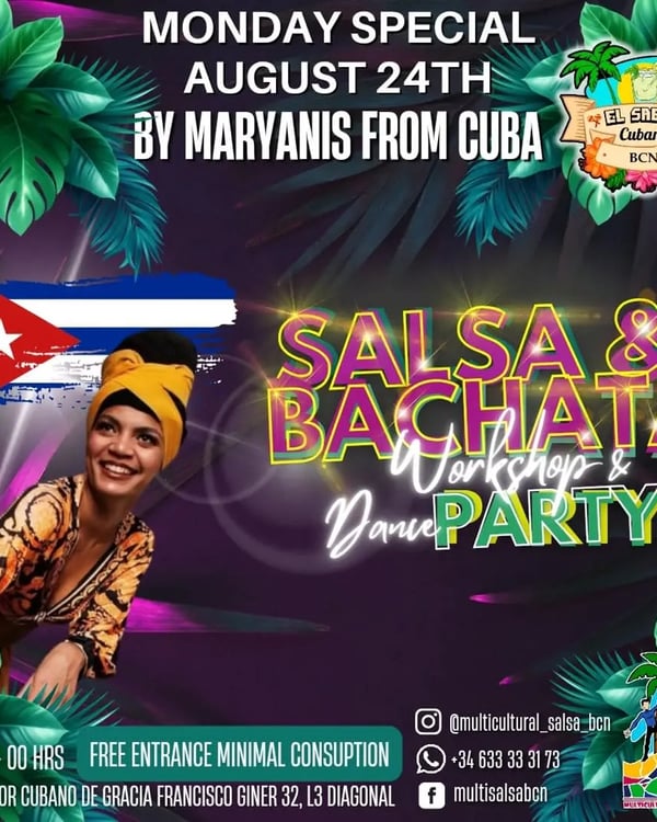 Monday Special – Salsa & Bachata Workshop & Dance Party with Maryanis from Cuba