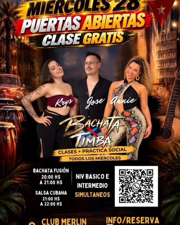 Puertas abiertas - Bachata x timba - Poster del evento