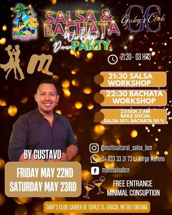 Salsa & Bachata Workshop & Dance Party by Gustavo